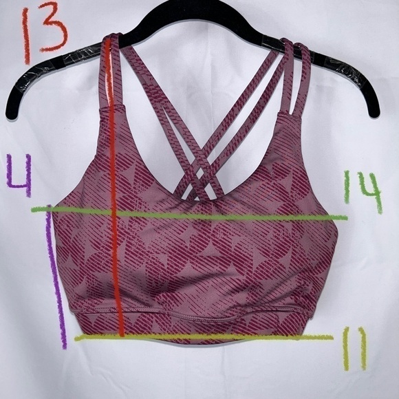 Asics Sports Bra Strappy Criss Cross Back Padded Cup Supportive Wire Free - Picture 4 of 7